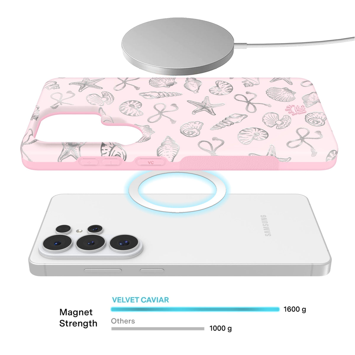 Pink Coastal Seashells Samsung Case
