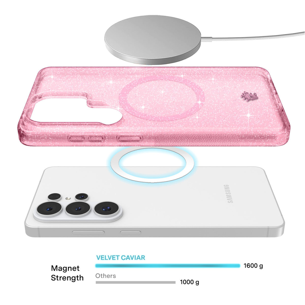 Pink Stardust Glitter Samsung Case