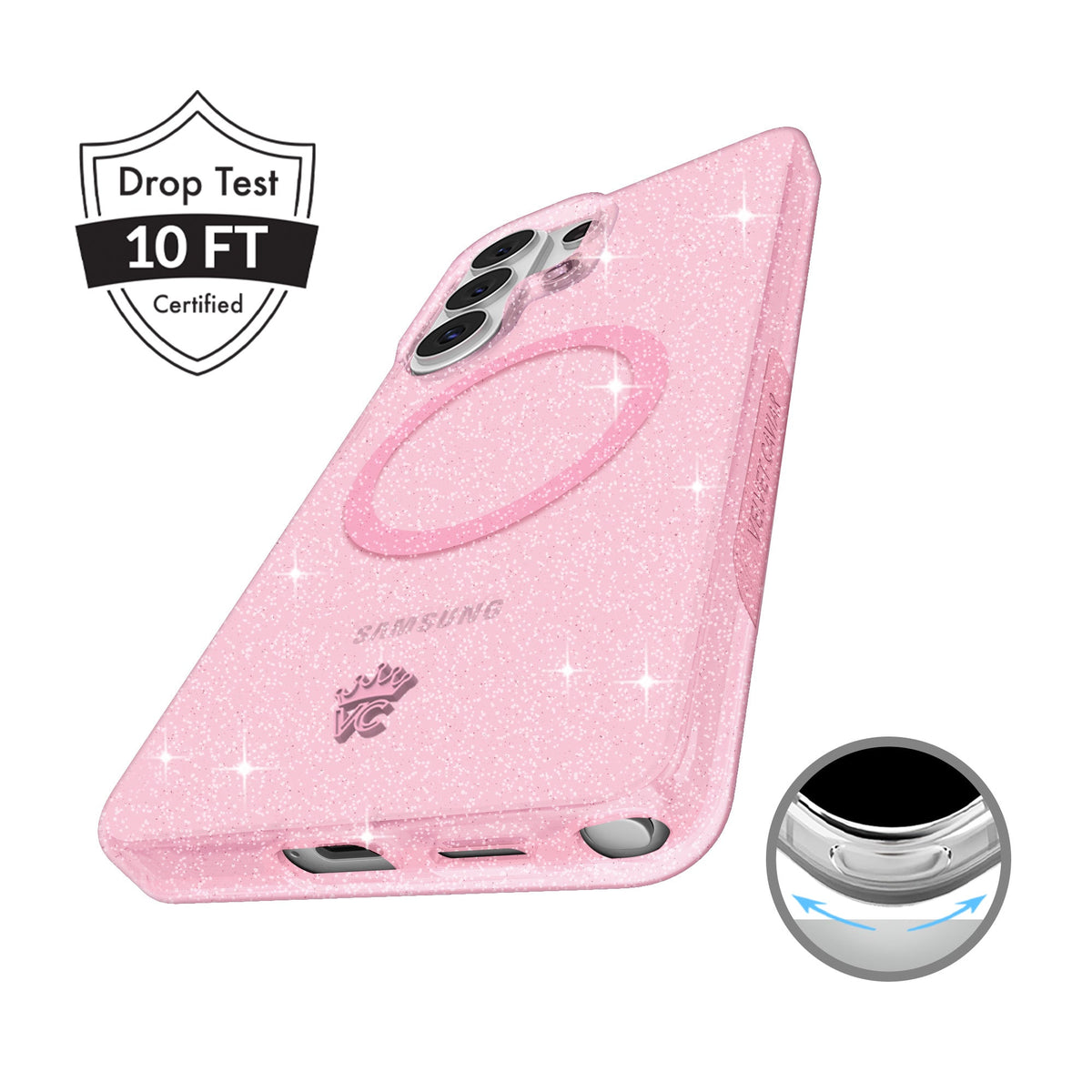 Pink Stardust Glitter Samsung Case