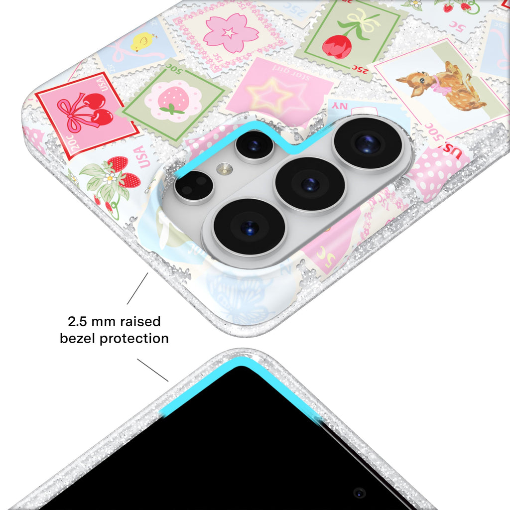 Spring Whimsy Stamps Glitter Samsung Case