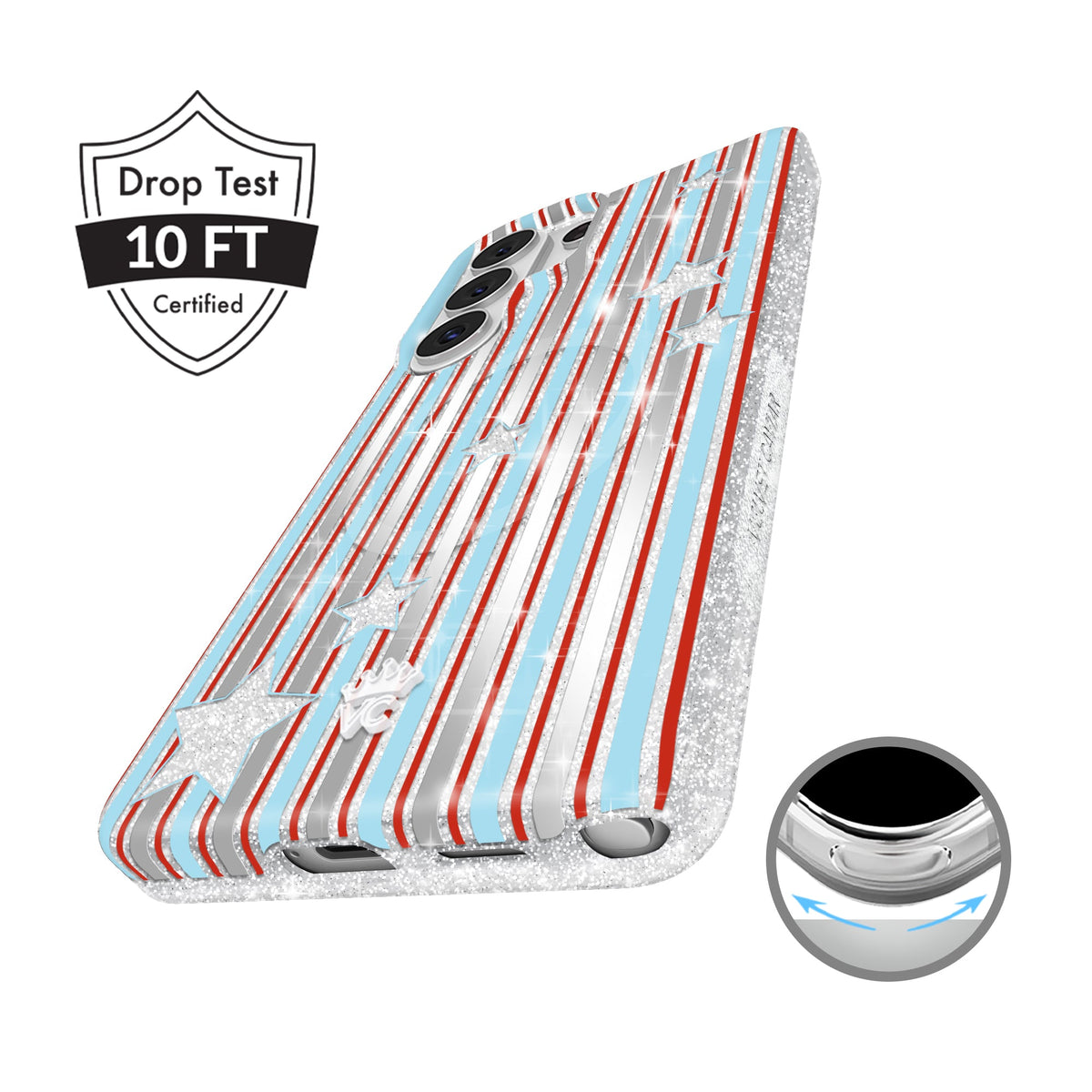 Stars & Stripes Glitter Samsung Case