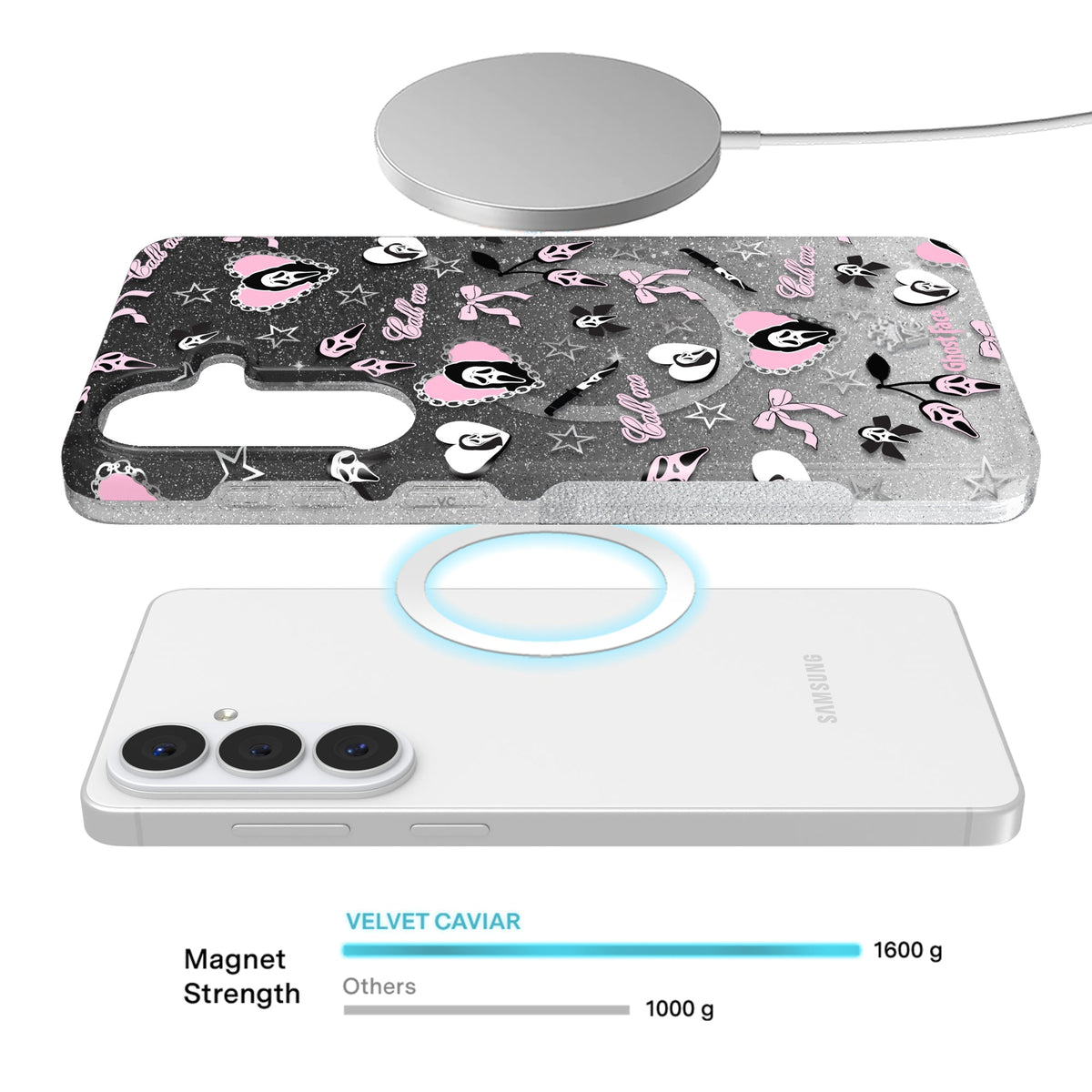 Ghost Face Goth Glitter Samsung Case