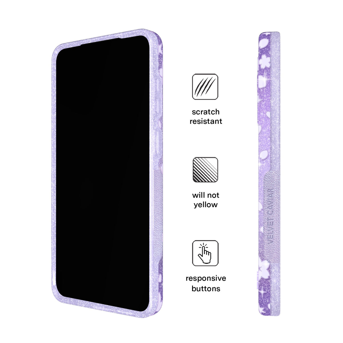 Lavender Cherry Blossom Glitter Samsung Case