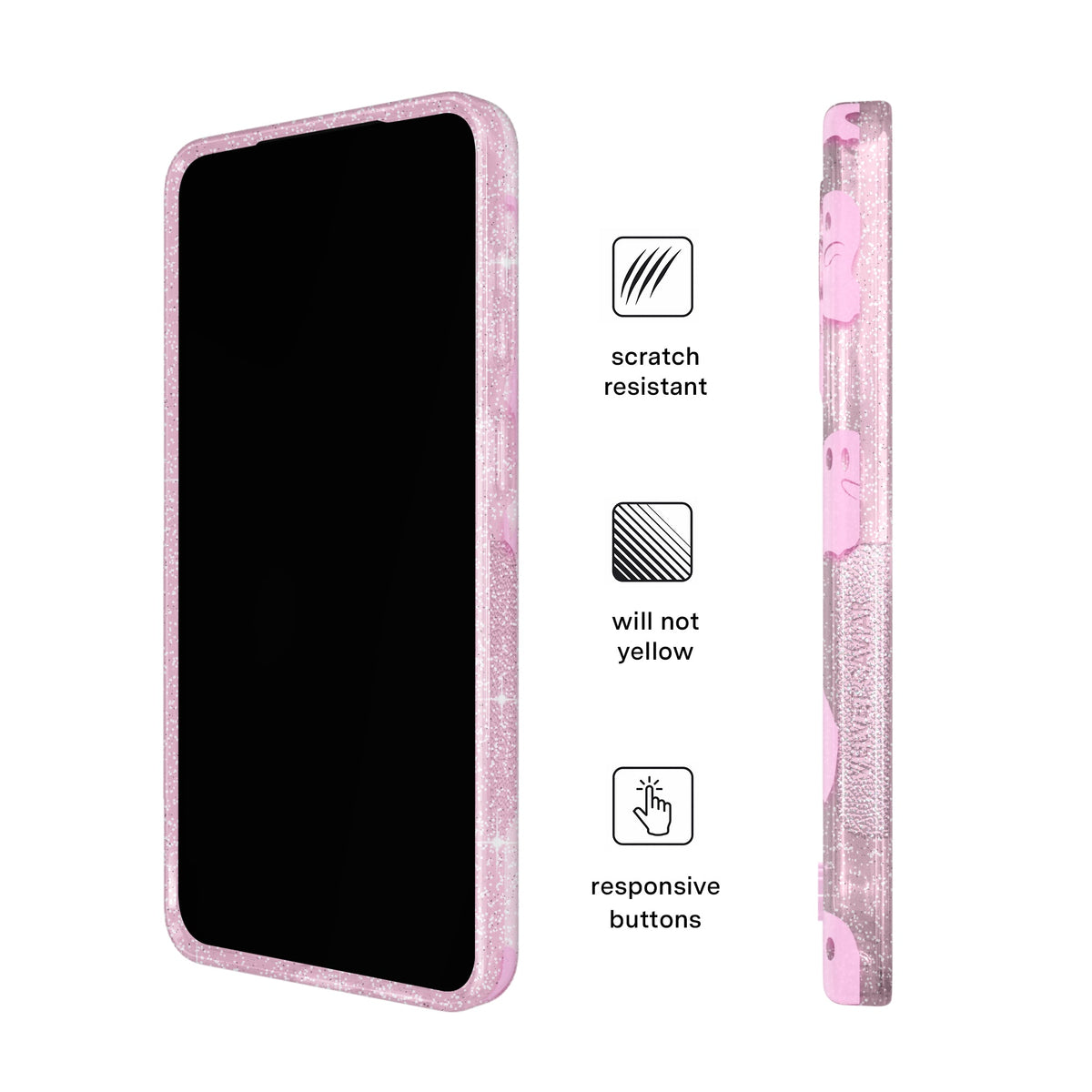 Ghosted Pink Glitter Samsung Case