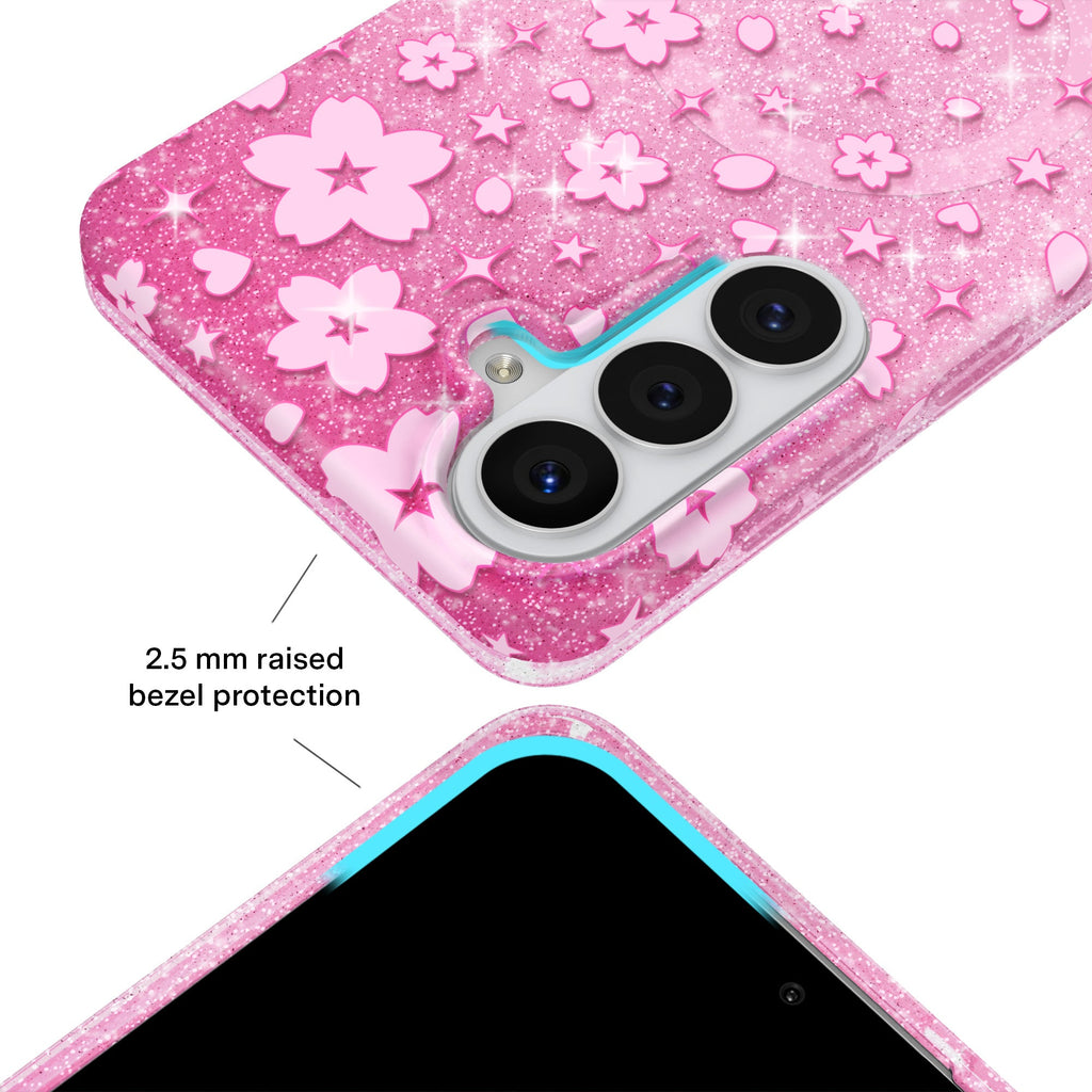 Cherry Blossom Glitter Samsung Case