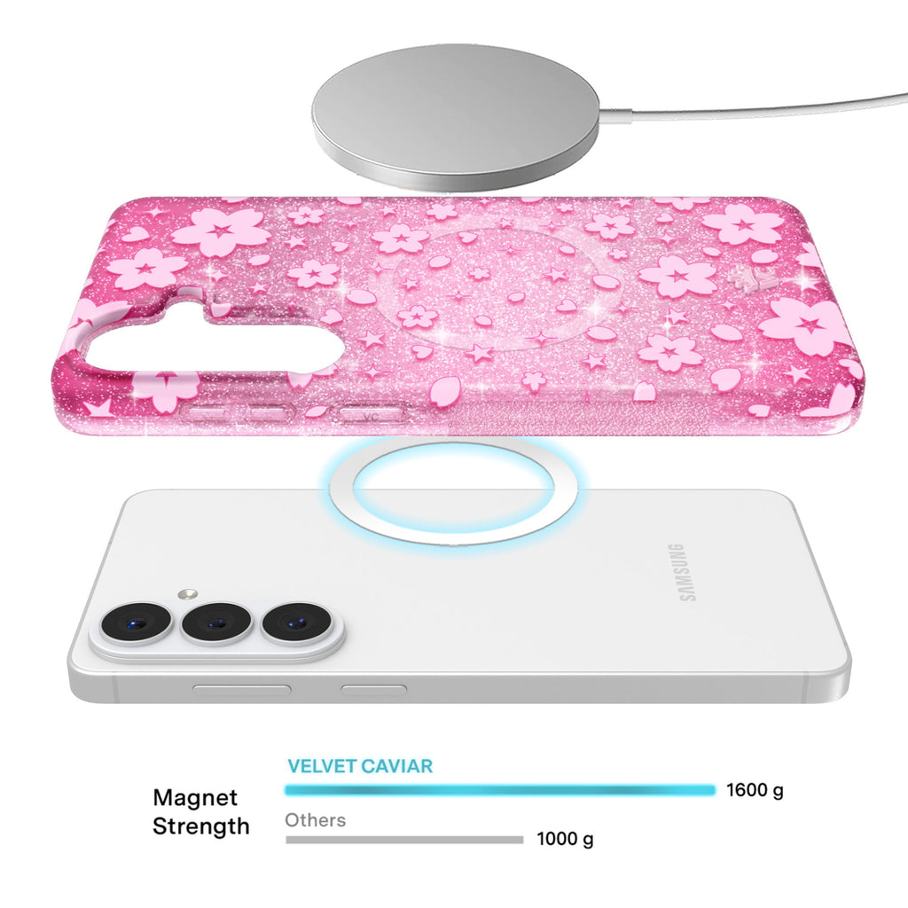 Cherry Blossom Glitter Samsung Case