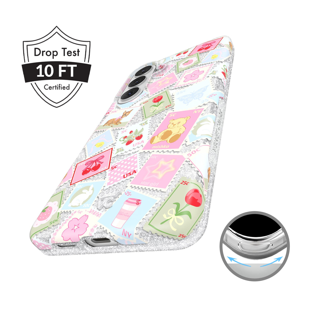 Spring Whimsy Stamps Glitter Samsung Case
