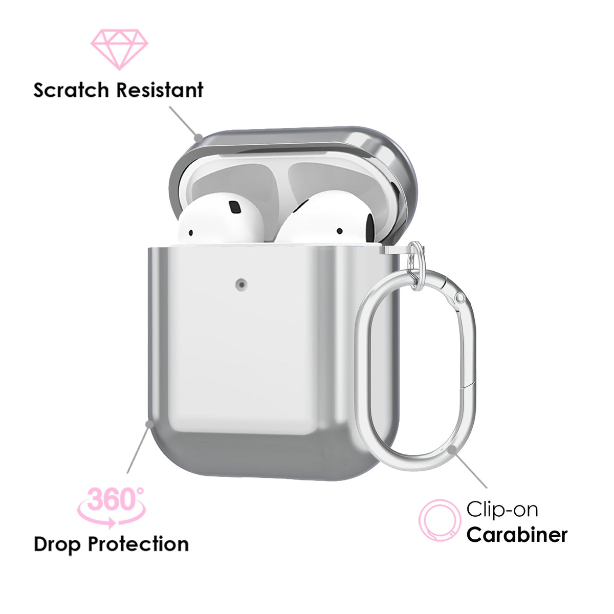 Silver Chrome AirPod Case
