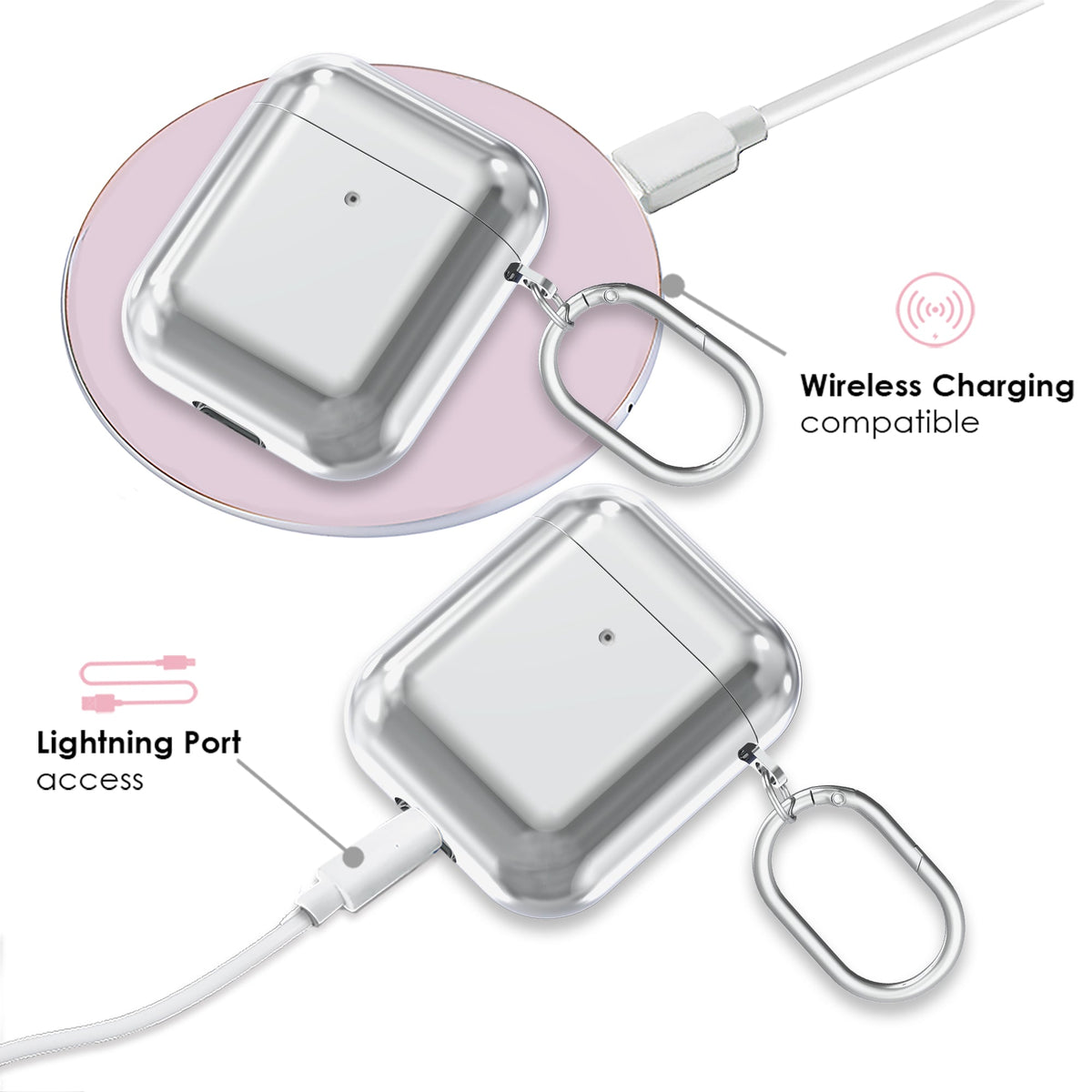 Silver Chrome AirPod Case