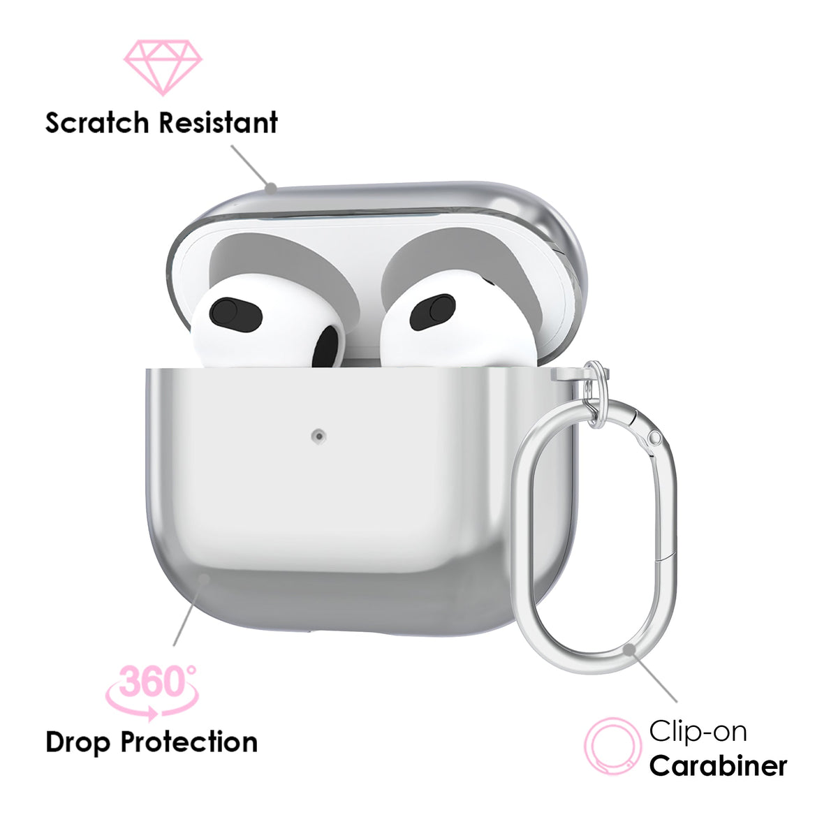 Silver Chrome AirPod Case