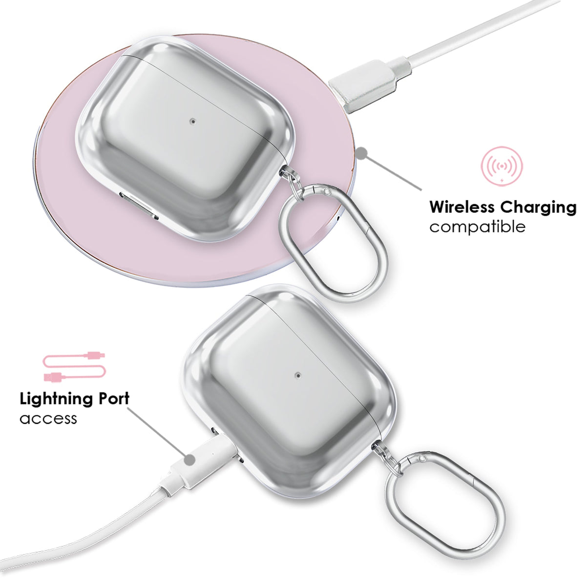 Silver Chrome AirPod Case