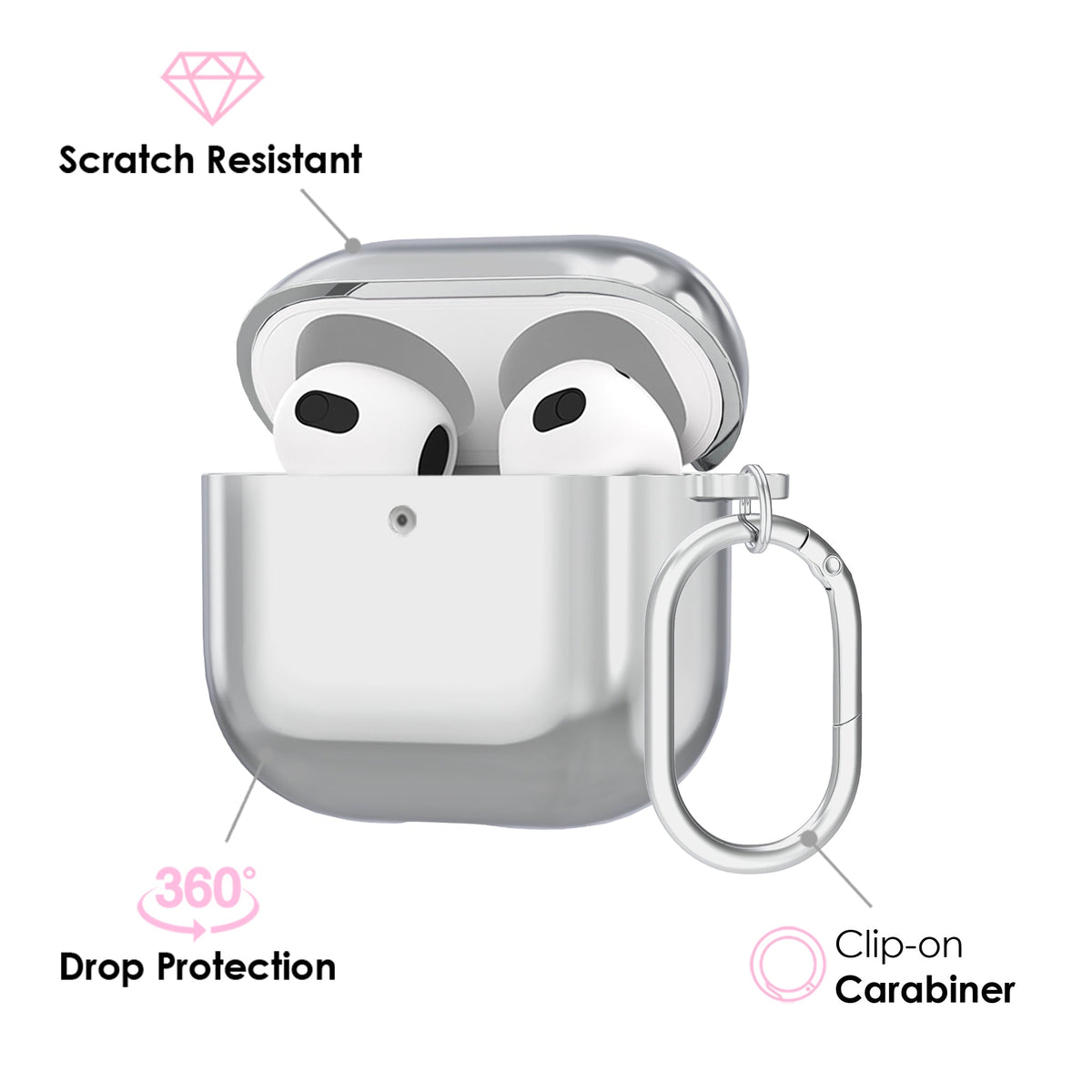 Silver Chrome AirPod Case