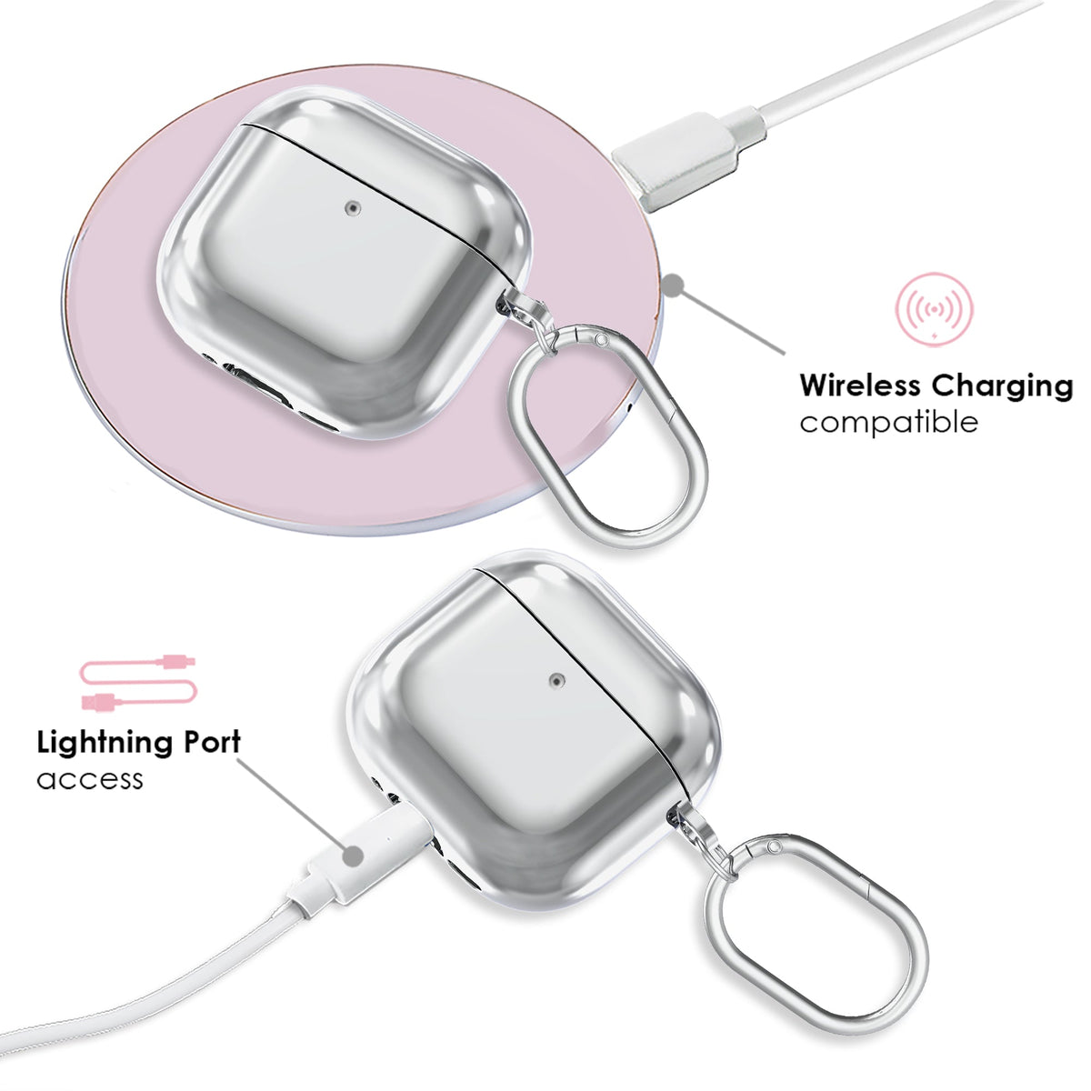 Silver Chrome AirPod Case