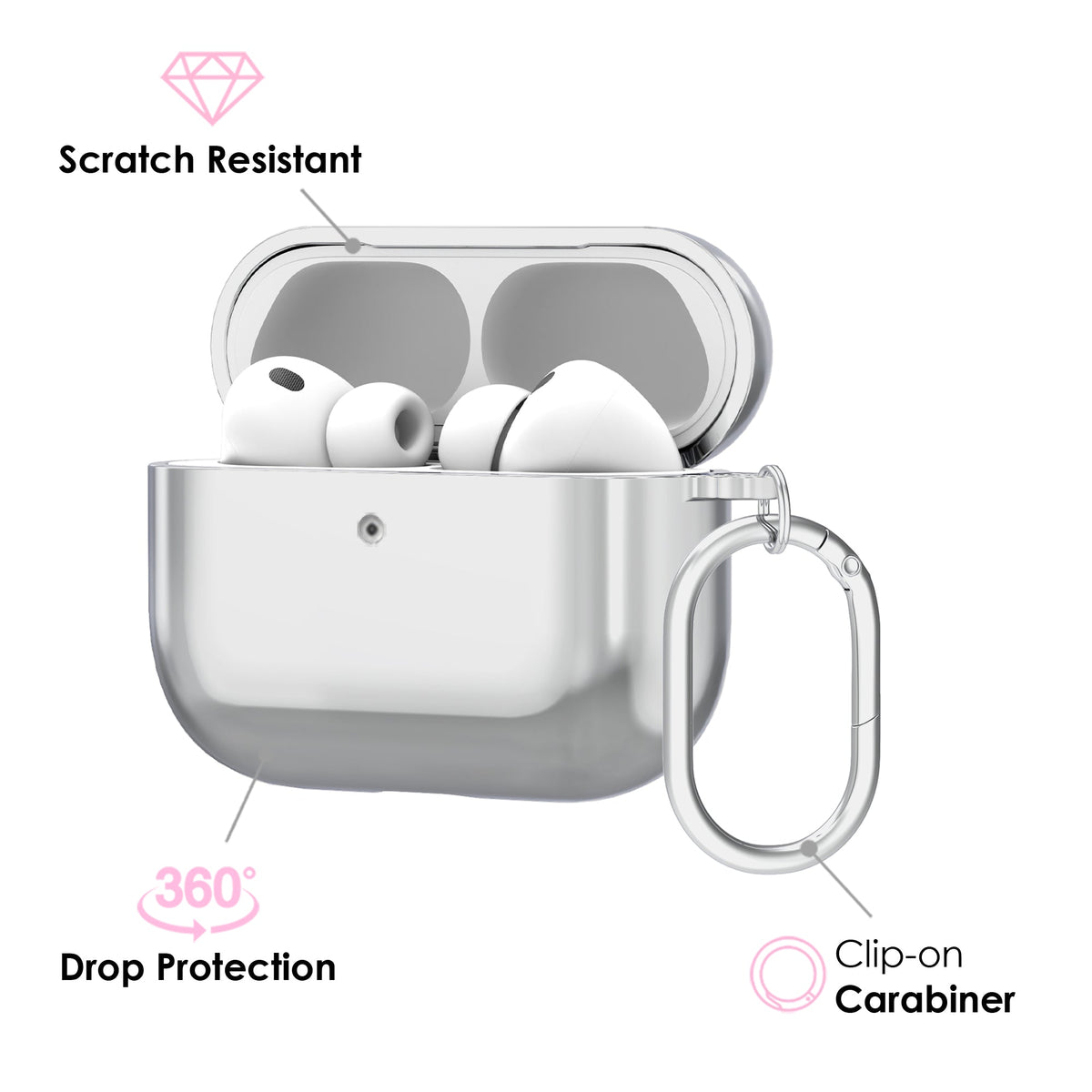 Silver Chrome AirPod Case