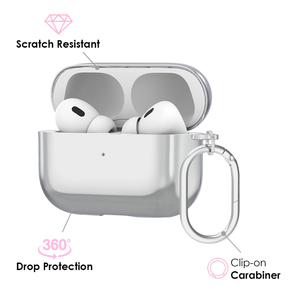 Silver Chrome AirPod Case