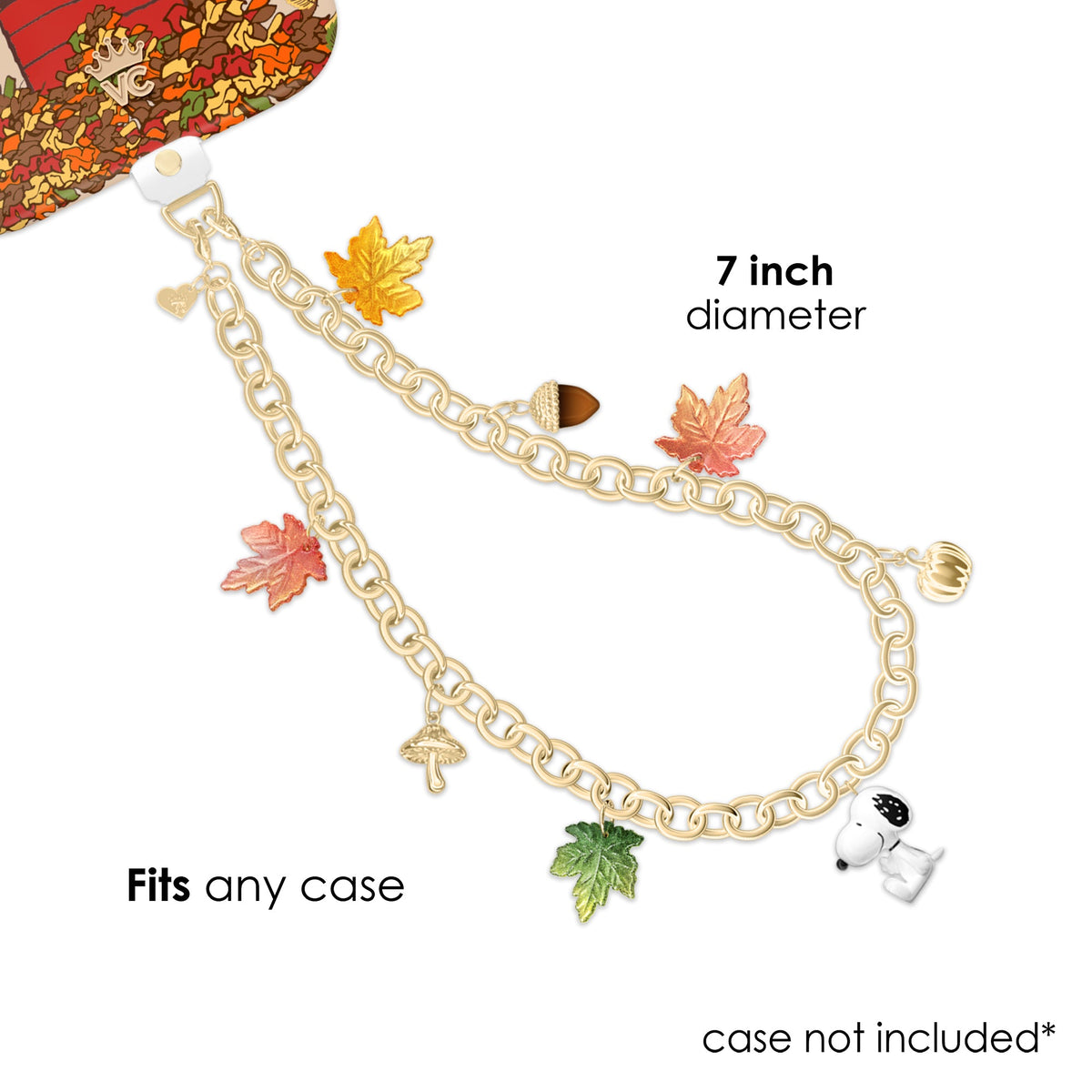 Snoopy Autumn Leaves Phone Charm