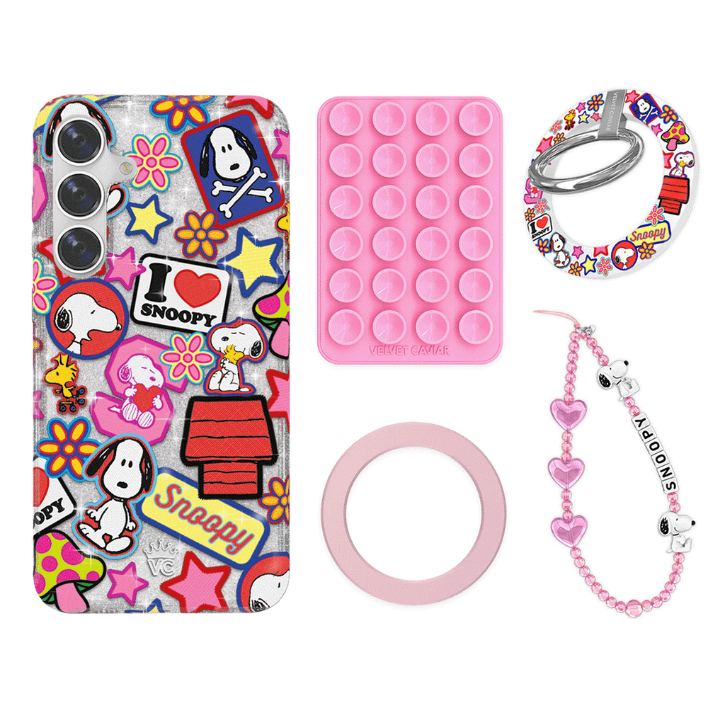 Snoopy Patchwork Glitter Samsung Bundle Set