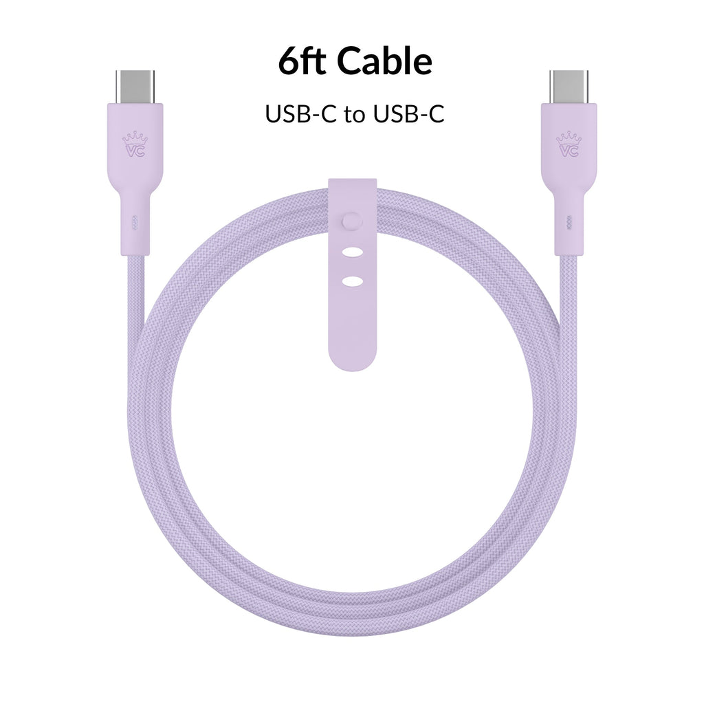 Soft Lilac Fast Charging Cable, 6ft USB-C