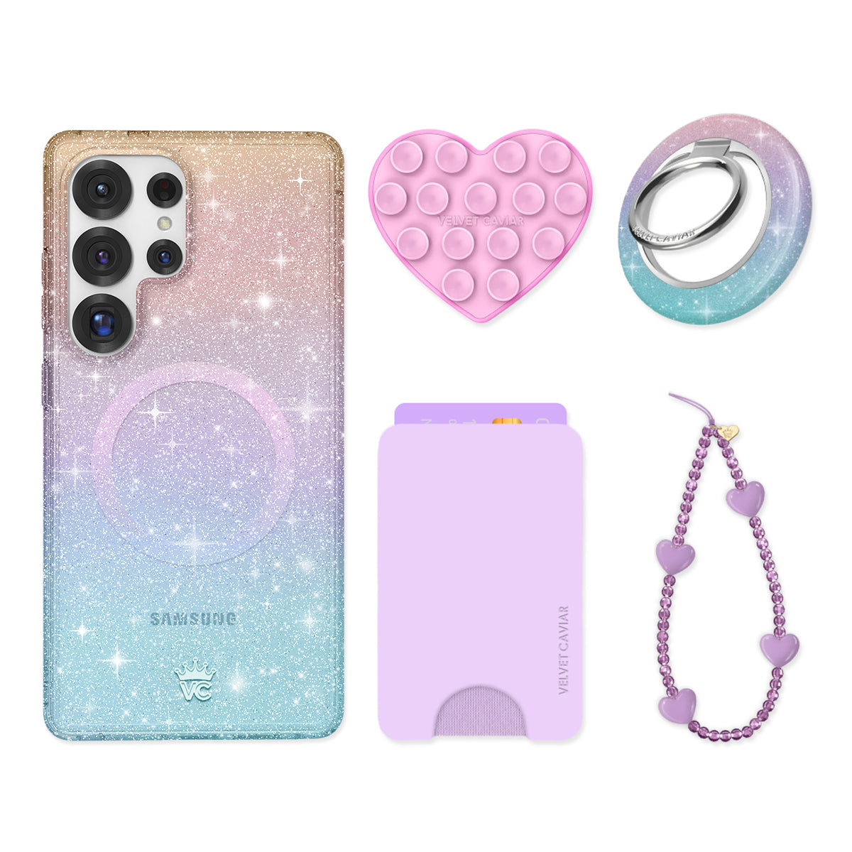 Ombre Stardust Glitter Samsung Bundle Set