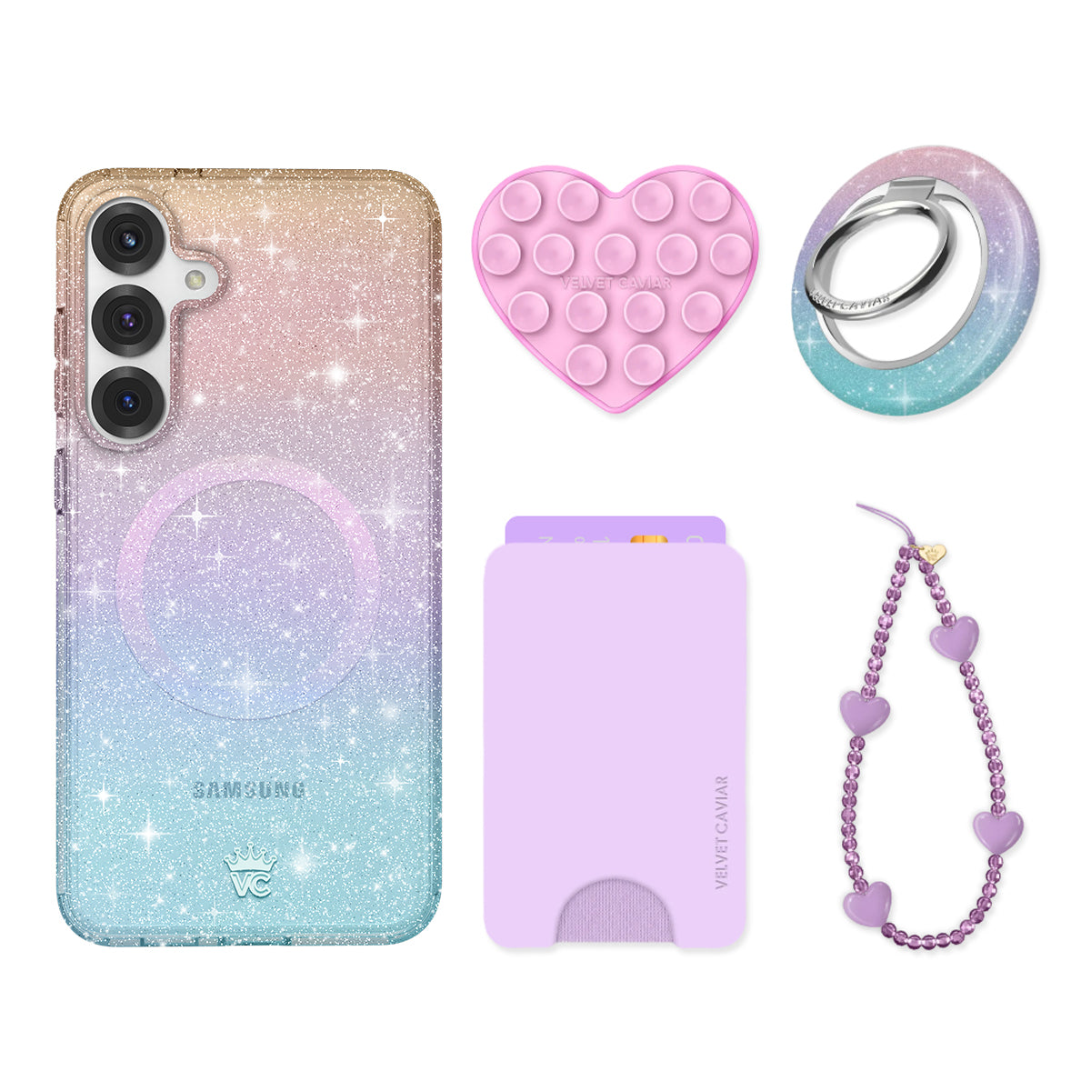 Ombre Stardust Glitter Samsung Bundle Set
