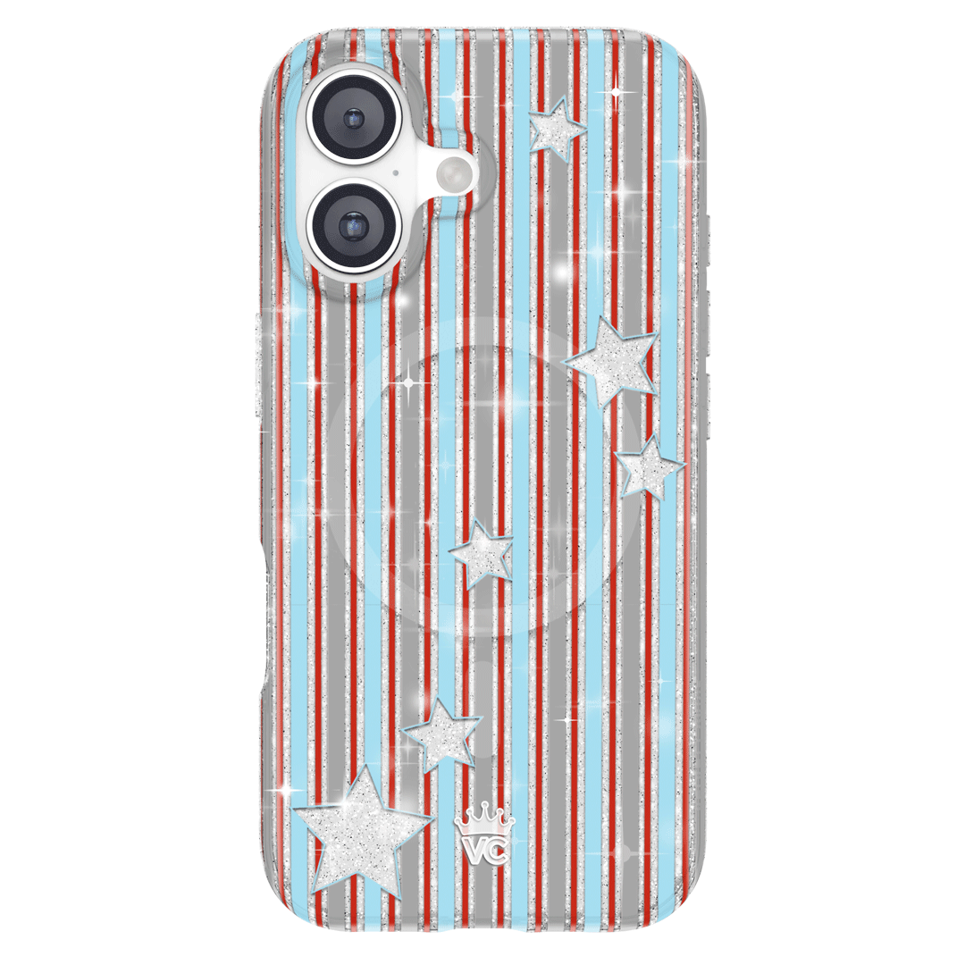 Stars & Stripes Glitter iPhone Case