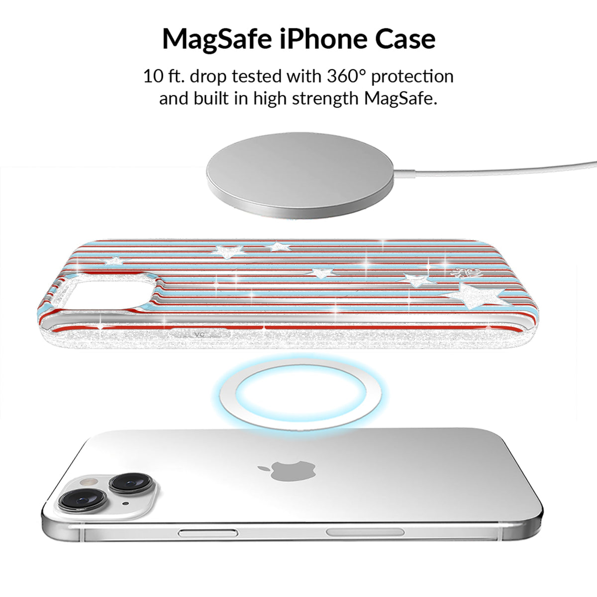 Stars & Stripes Glitter iPhone Bundle Set