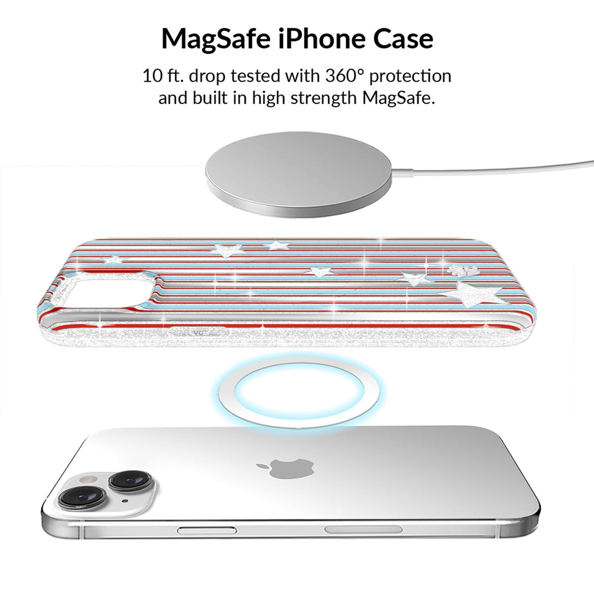 Stars & Stripes Glitter iPhone Bundle Set