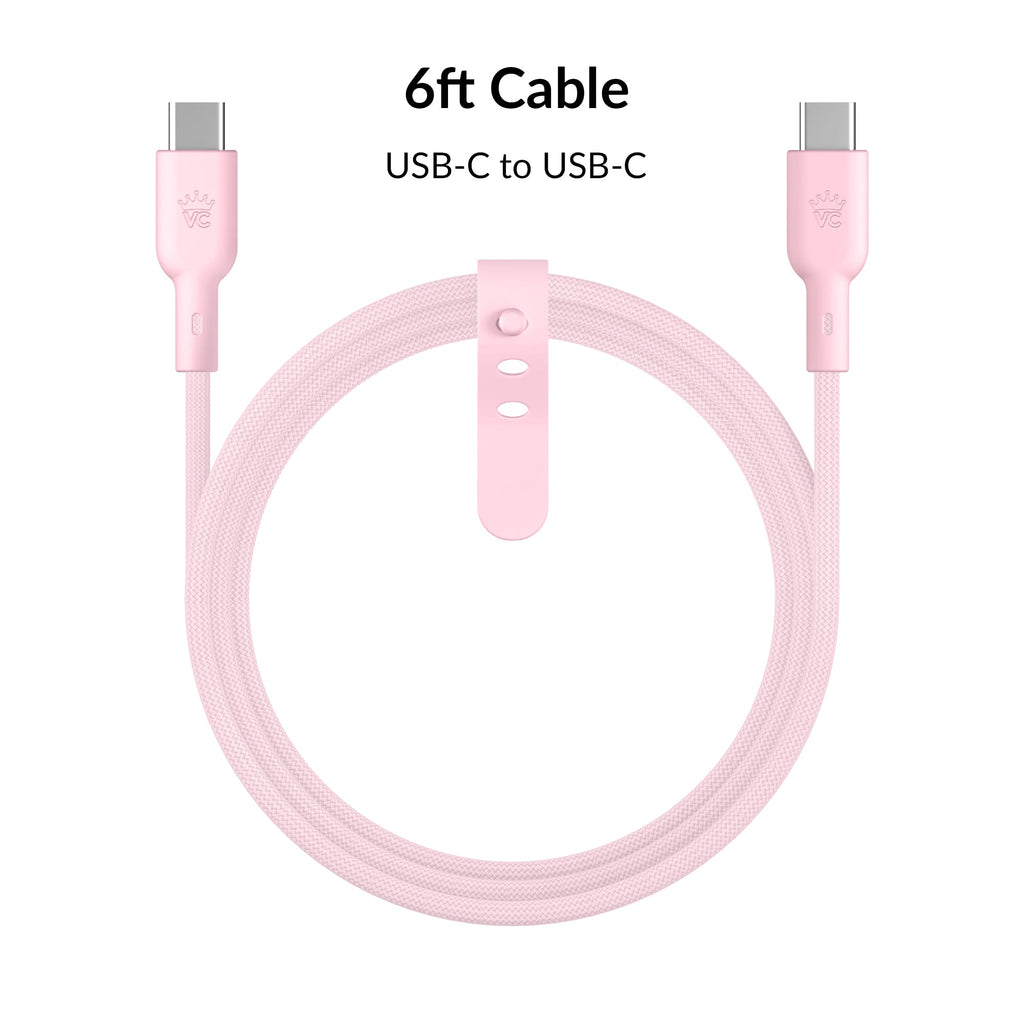 Strawberry Milk Fast Charging Cable, 6ft USB-C