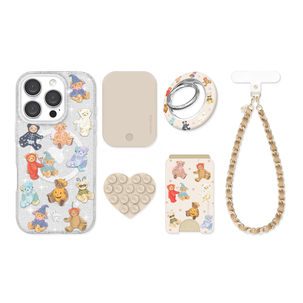 Teddy Scare Glitter iPhone Bundle Set