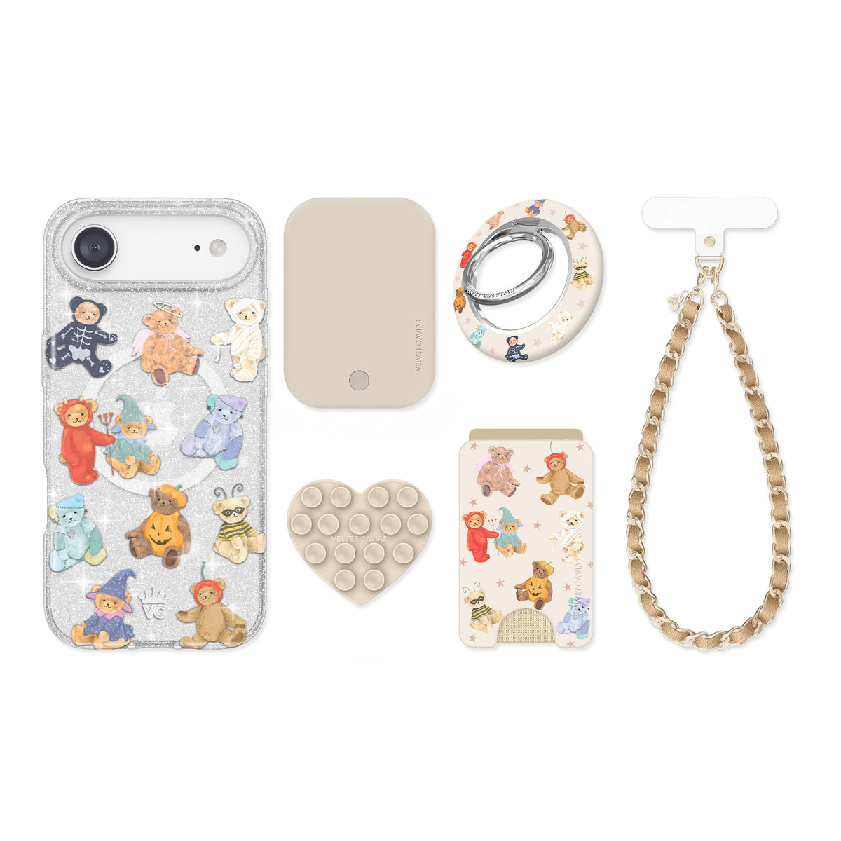 Teddy Scare Glitter iPhone Bundle Set
