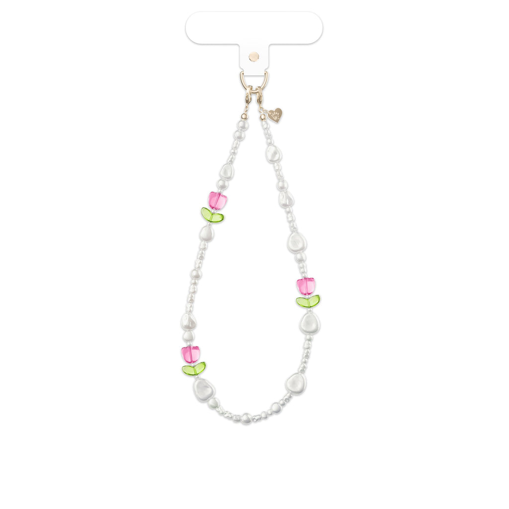 Tulip Pearl Chain Phone Charm