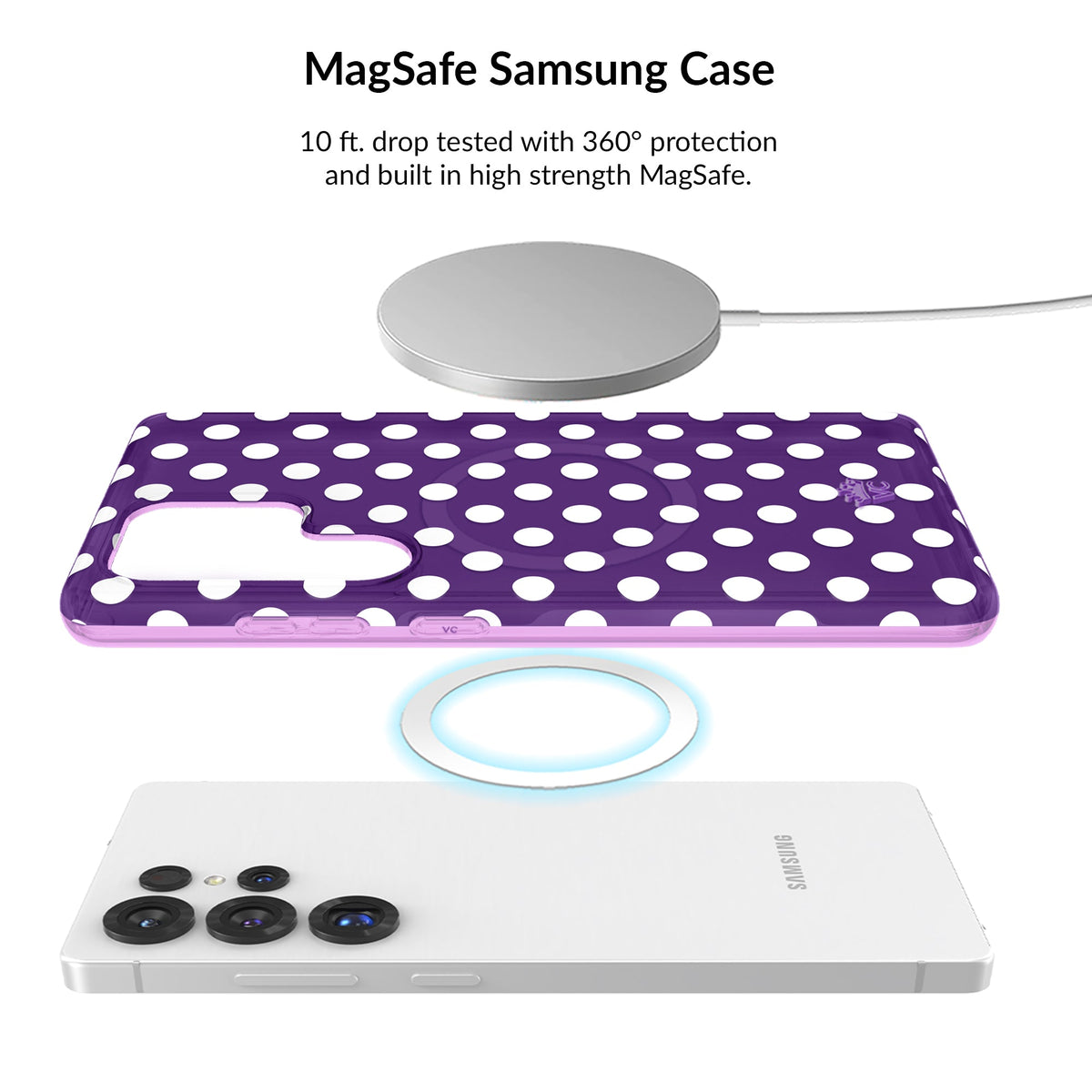 Violet Glow Polka Dot Samsung Bundle Set