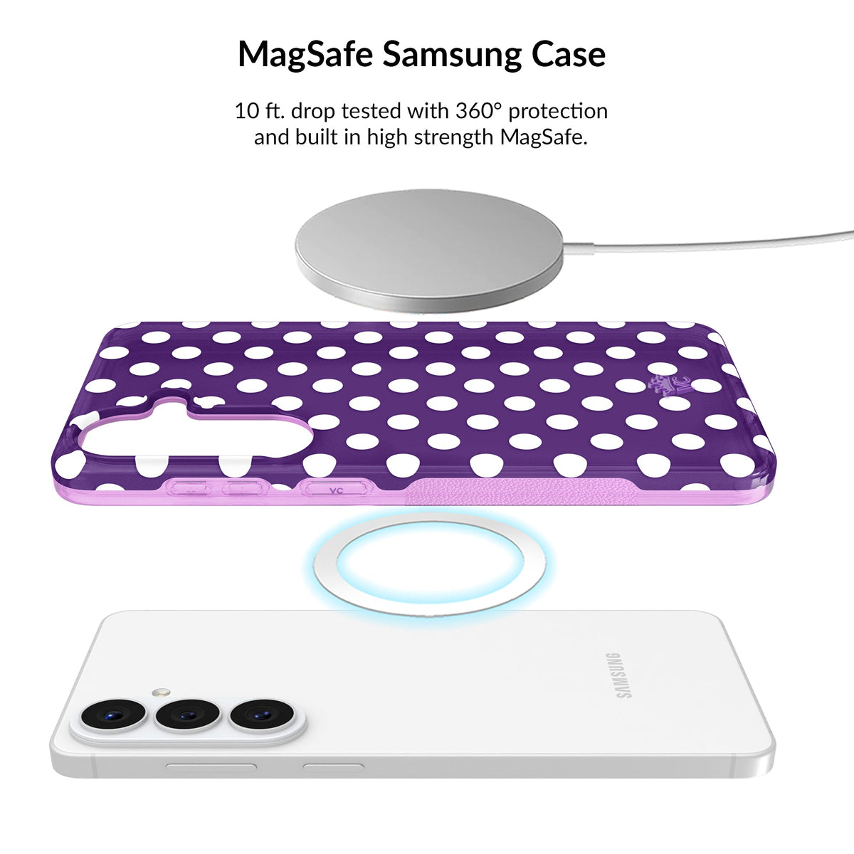 Violet Glow Polka Dot Samsung Bundle Set