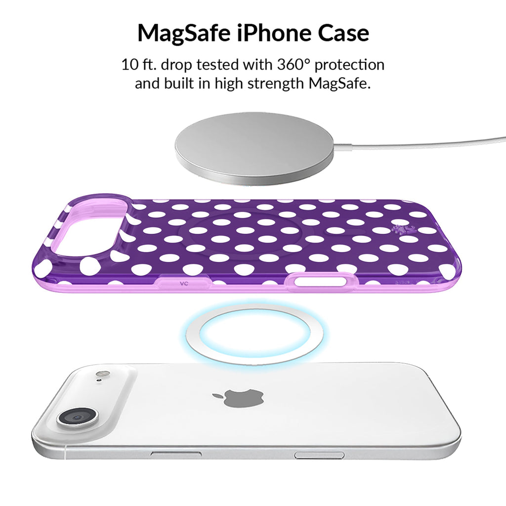 Violet Glow Polka Dot iPhone Bundle Set