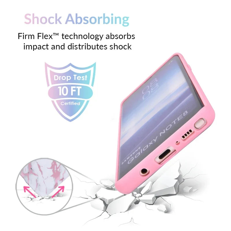 White Marble Pink Chrome Samsung Galaxy Case