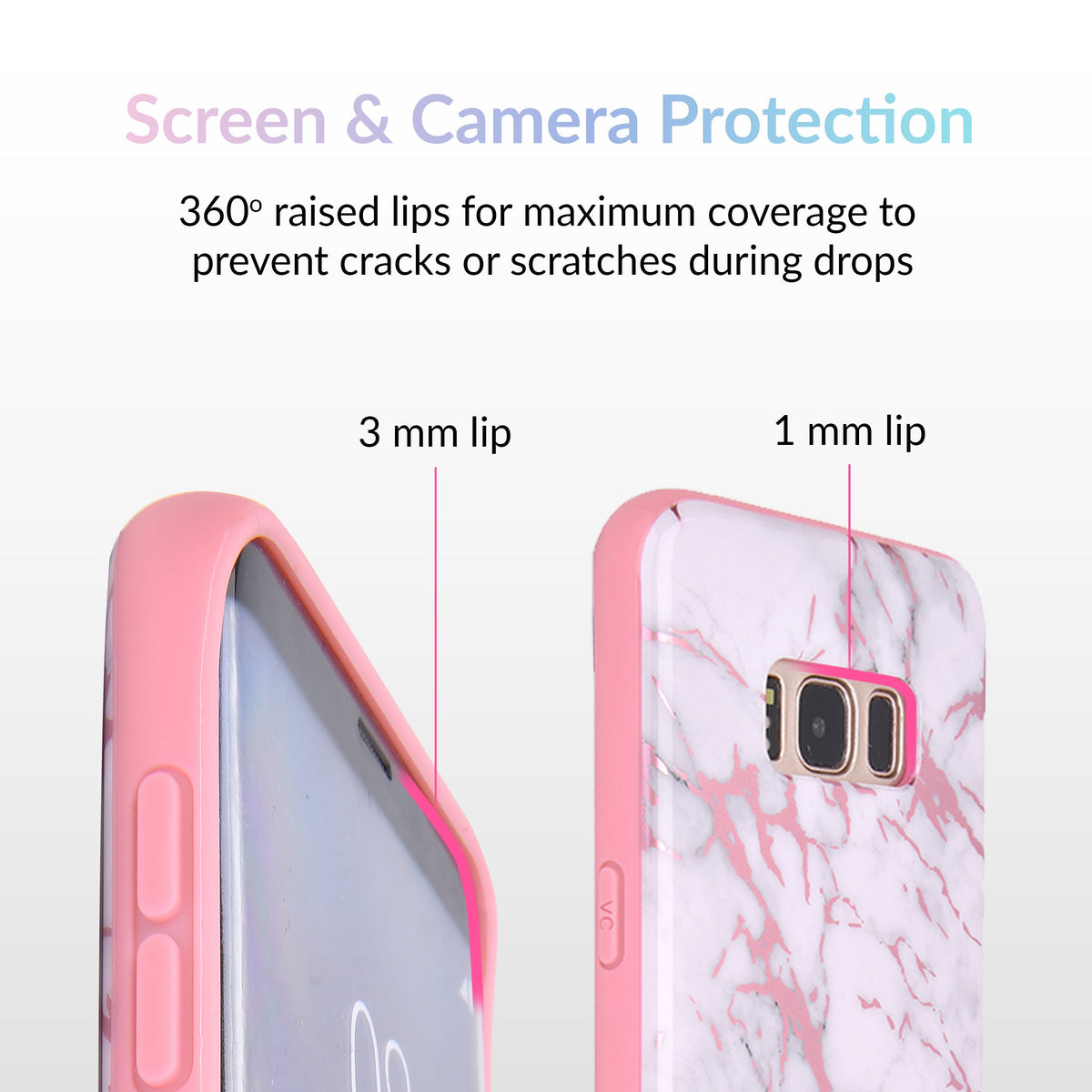 White Marble Pink Chrome Samsung Galaxy Case