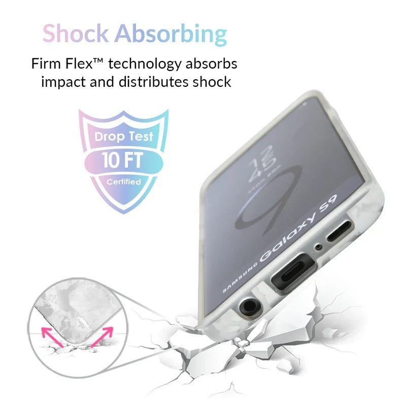 White Marble Silver Chrome Samsung Galaxy Case