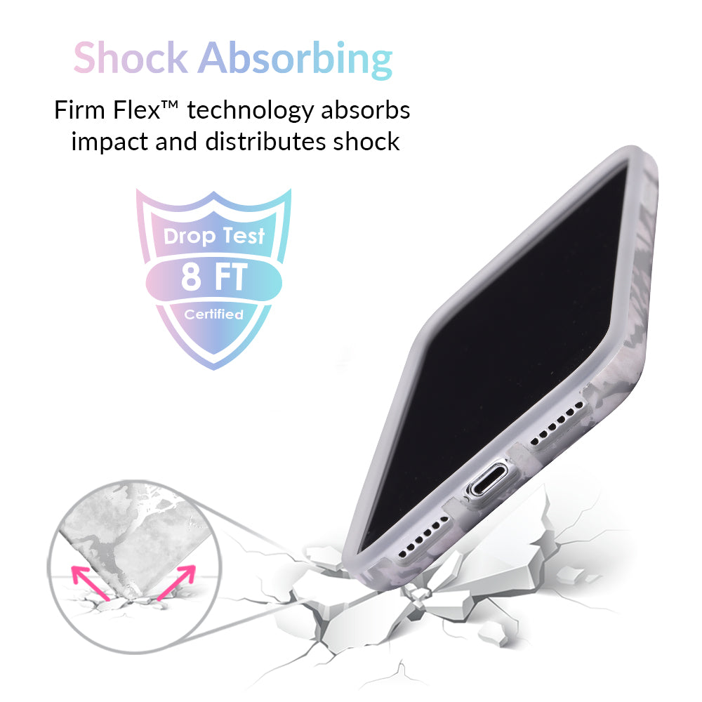 White Marble Silver Chrome iPhone Case