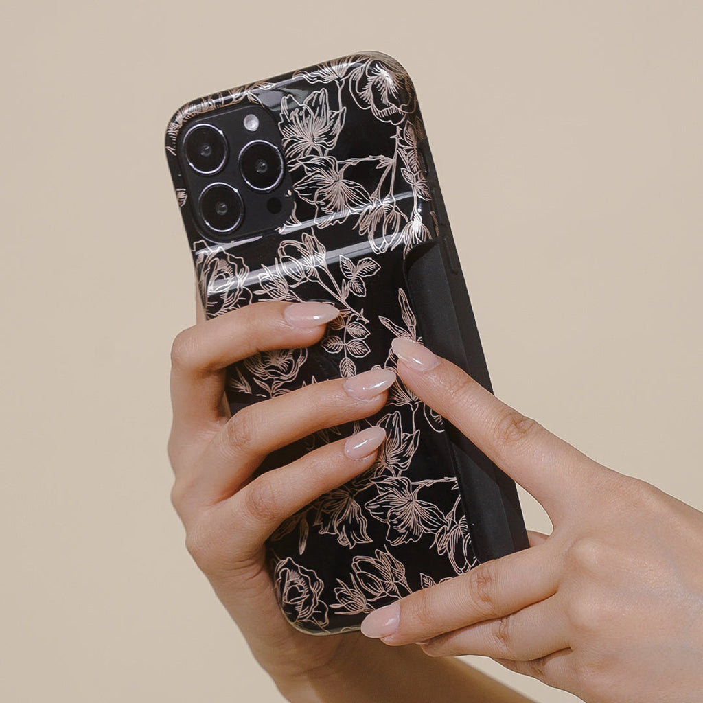 Floral Rose Gold iPhone Wallet Case