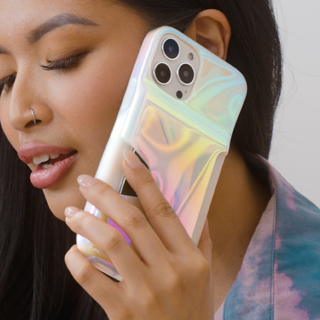 White Opal Iphone Wallet Case