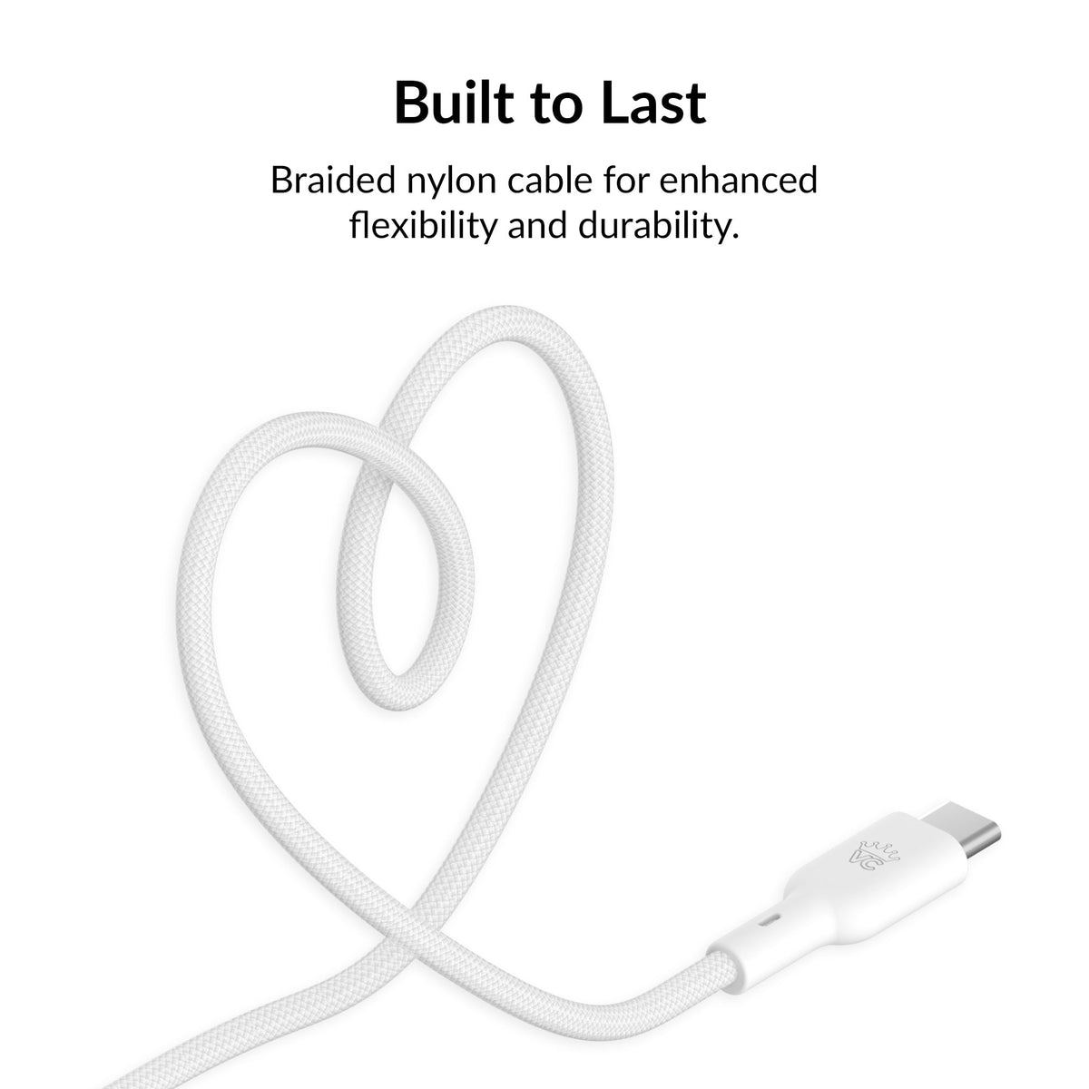 White Fast Charging Cable, 6ft USB-C