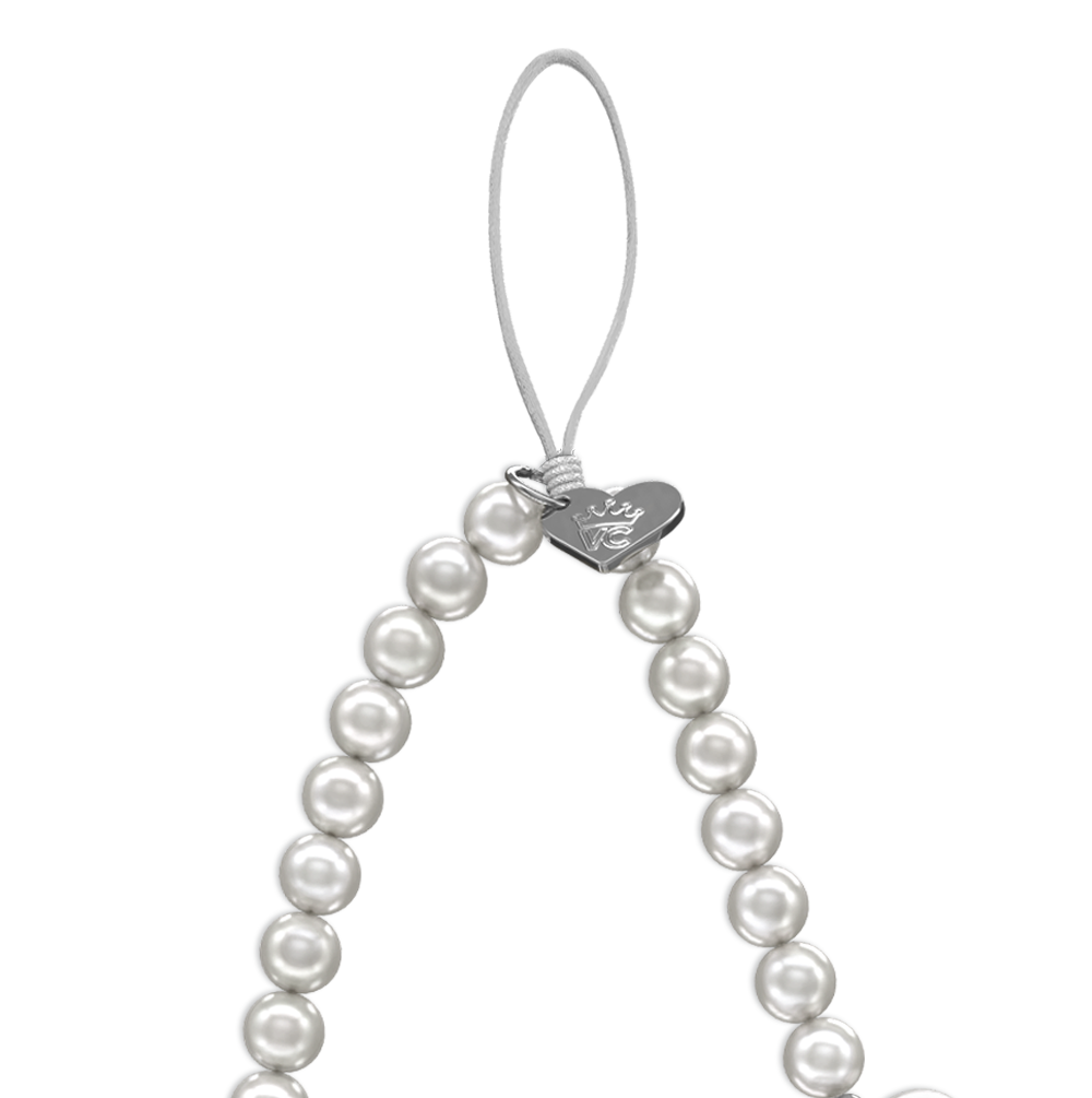 Vintage Pearl Heart Phone Charm