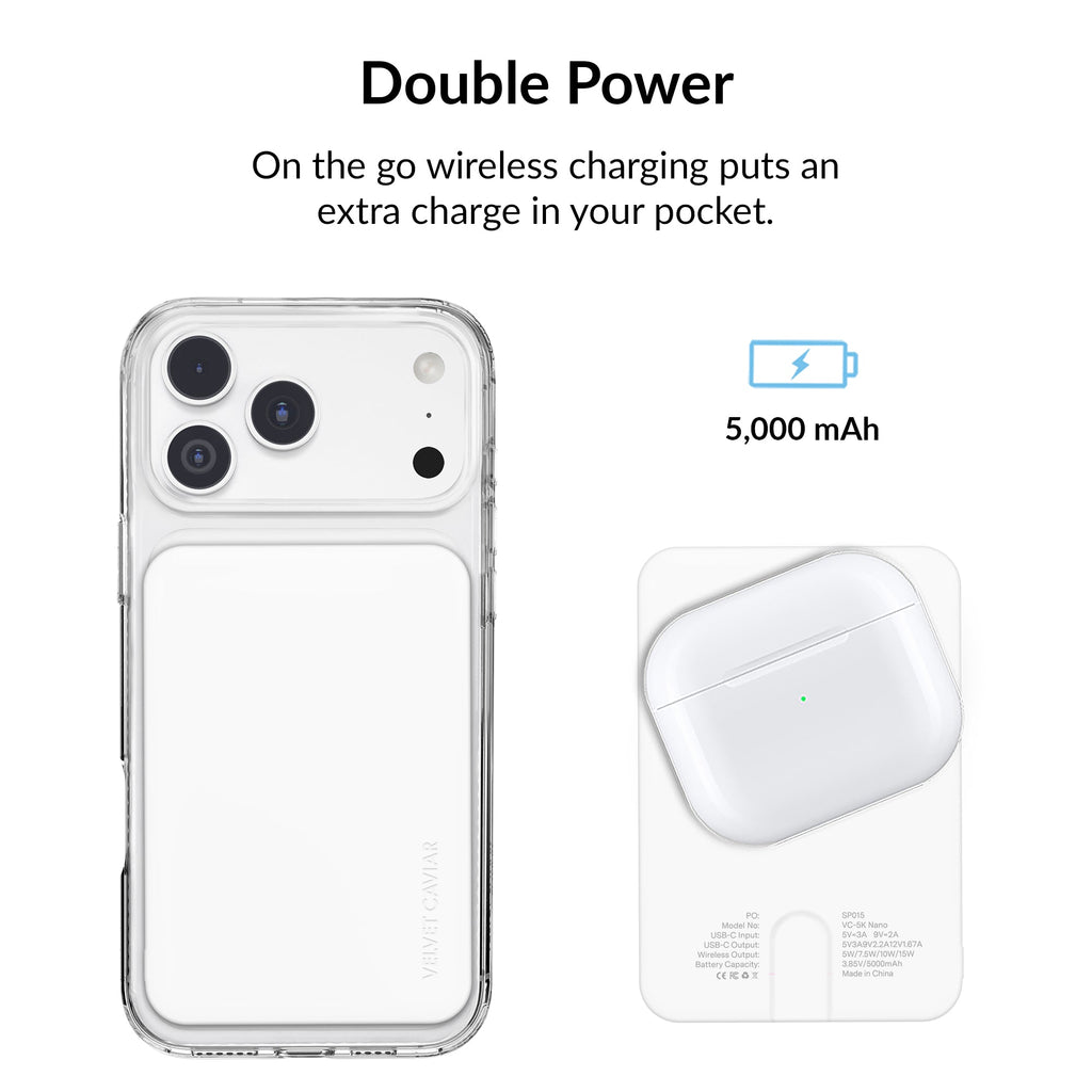 White Slim Portable MagSafe Charger Power Pack