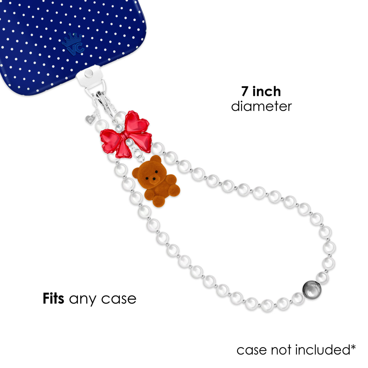 Winter Teddy Phone Charm