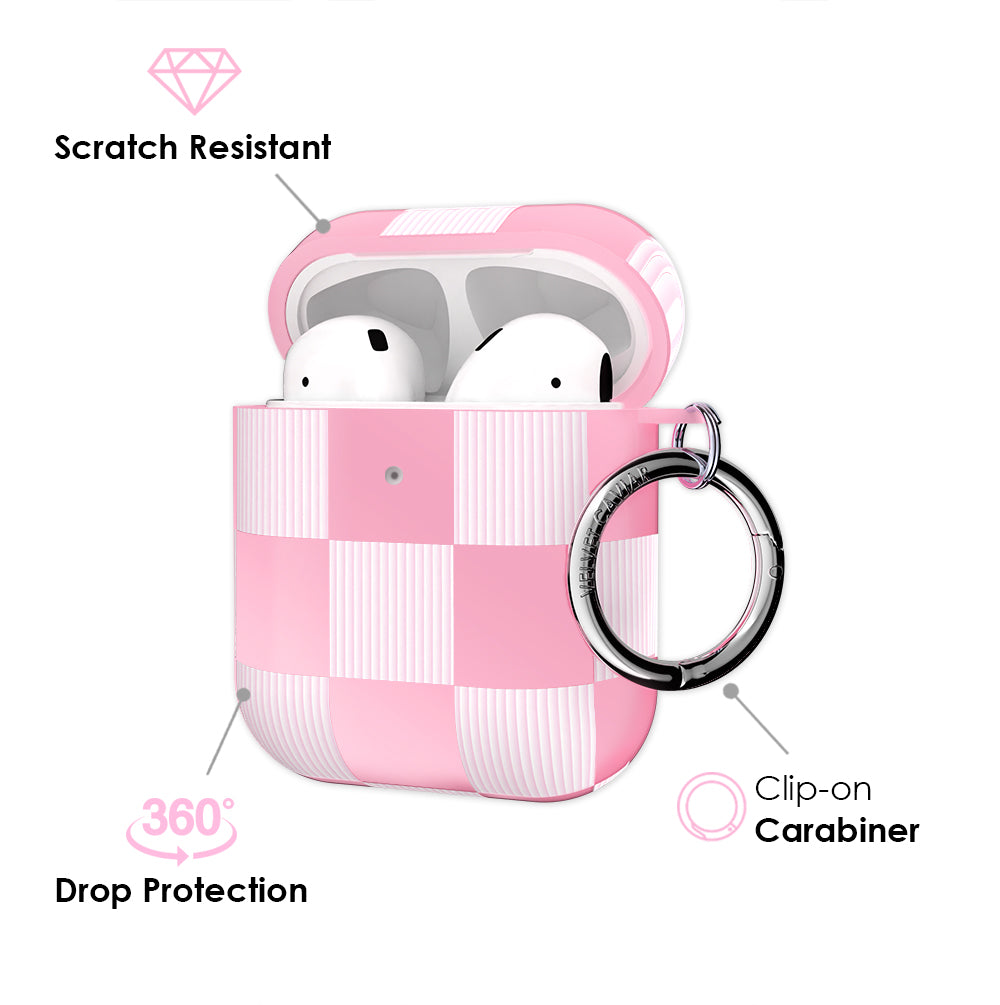 Pink Vibe Checkered AirPod Case