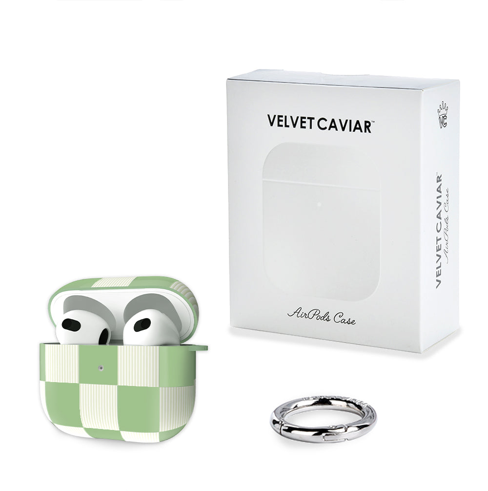 Pistachio Vibe Checkered AirPod Case