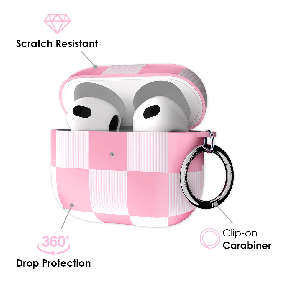 Pink Vibe Checkered AirPod Case