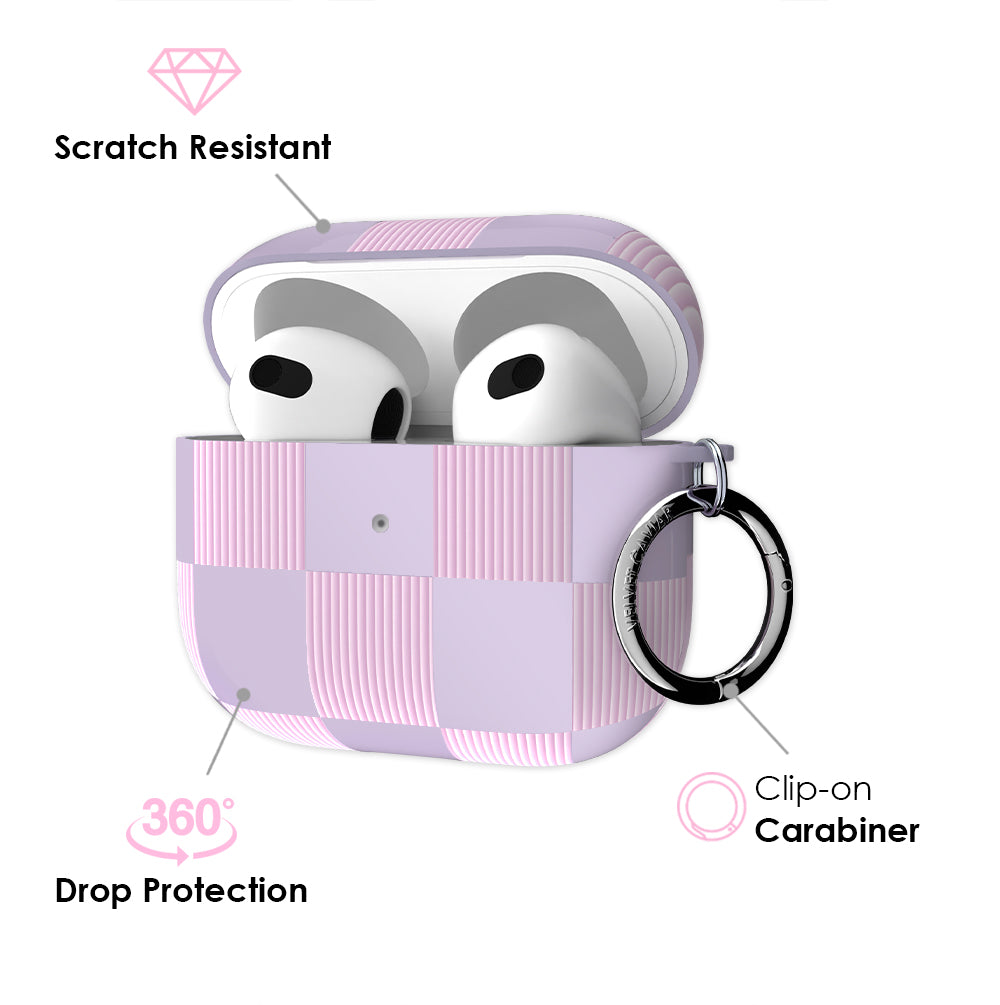 Lilac Vibe Checkered AirPod Case