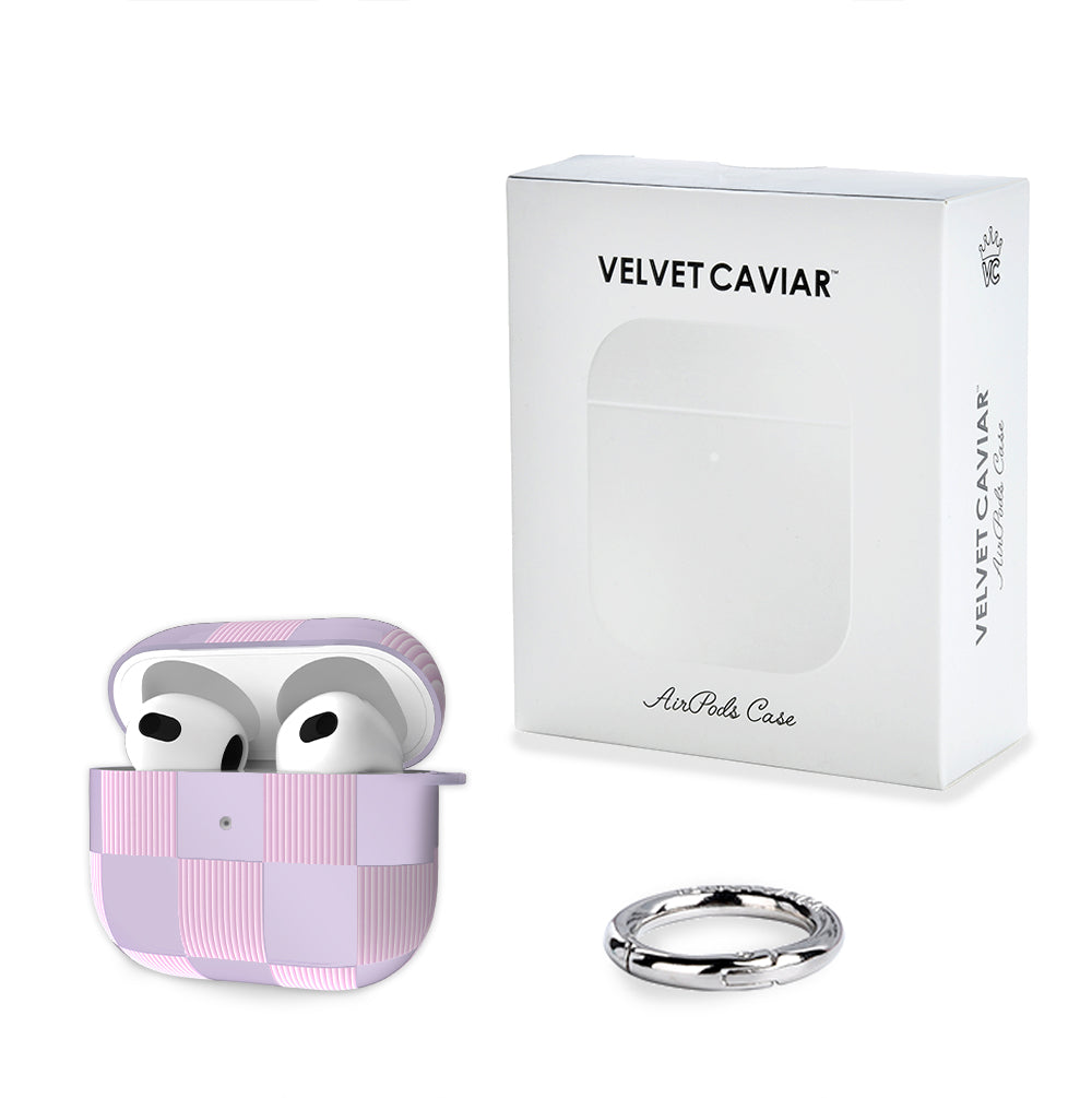 Lilac Vibe Checkered AirPod Case