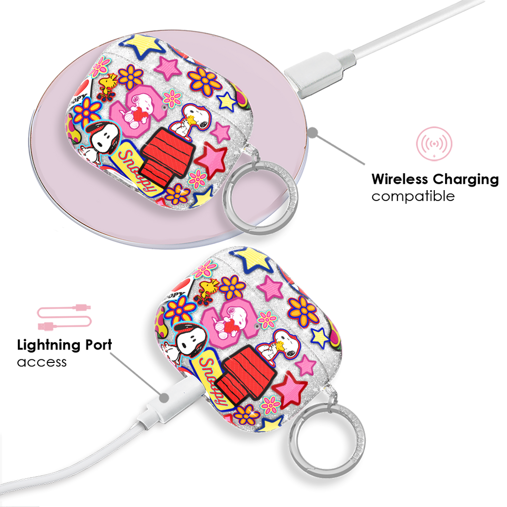 Snoopy Patchwork Glitter AirPod Case